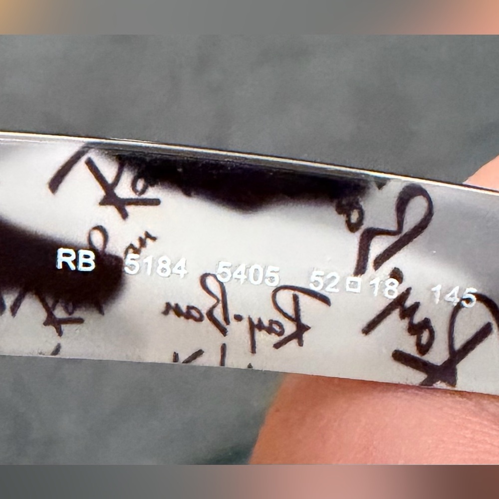 Ray-Ban White Script-Print Inner Temple Optical Frames - Picture 3 of 3
